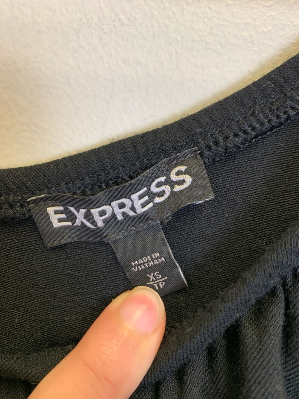 Express Black Ruffled Off-Shoulder Long Sleeve Top - Picture 2 of 5